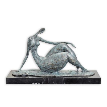 
Moderne Bronzefigur weiblicher Akt, A MODERNIST BRONZE SCULPTURE OF A FEMALE NUDE
