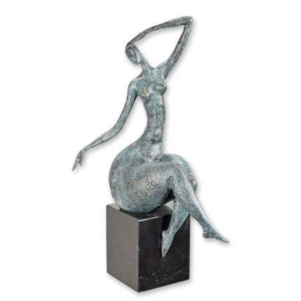 Moderne Bronzefigur weiblicher Akt, A MODERNIST BRONZE SCULPTURE OF A FEMALE NUDE