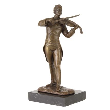 Bronzefigur Geigespieler, Violinist, A BRONZE SCULPTURE OF A VIOLIN PLAYER