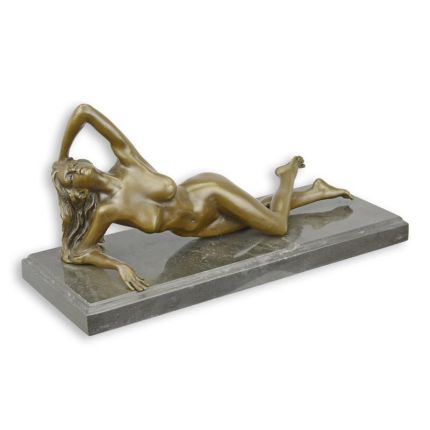 Erotische Bronzefigur, weiblicher Akt, A BRONZE SCULPTURE OF A FEMALE NUDE