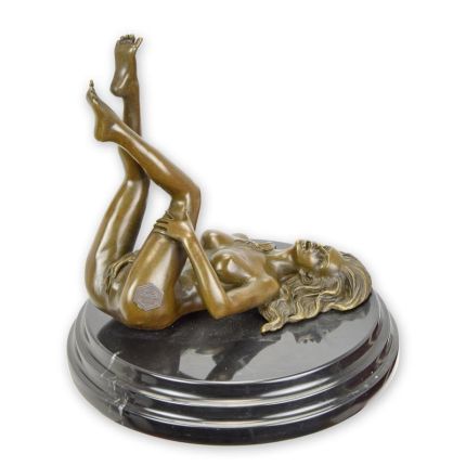 Erotische weibliche Bronzefigur, AN EROTIC BRONZE SCULPTURE OF A FEMALE NUDE