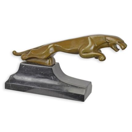 Bronzefigur Jaguar - Länge 64,5 cm - Sockel