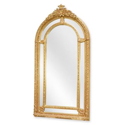 Verzierter Spiegel mit goldenen Ornamenten, AN ORNATE GOLD OVERMANTLE MIRROR