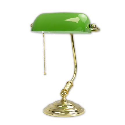 Bankerlampe mit Messing, A BRASS BANKER'S LAMP