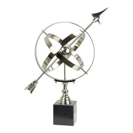 Sonnenuhr aus Aluminium auf Marmorsockel, AN ALUMINUM SUNDIAL ON MARBLE BASE