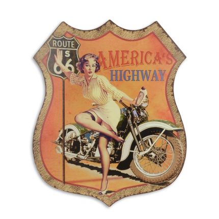 Blechschild, A TIN PLATE - AMERICA'S HIGHWAY