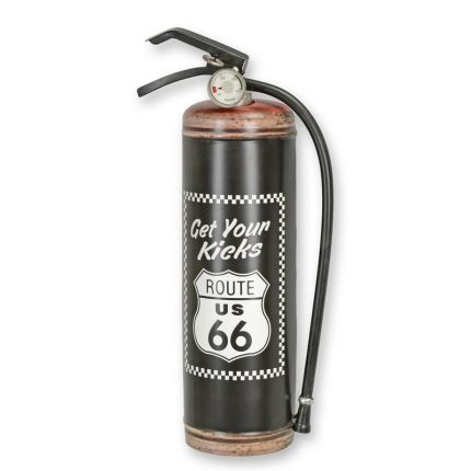 Blechschild in Feuerlöscherform, AN EMBOSSED TIN PLATE - FIRE EXTINGUISHER BLACK