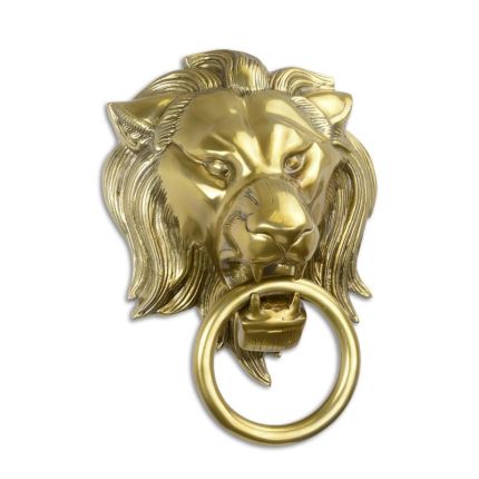 Aluminium-Türklopfer Löwenkopf, AN ALUMINIUM LION HEAD DOOR KNOCKER