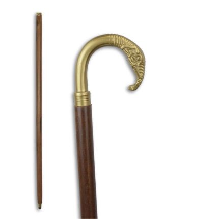 Messing-Gehstock mit Elefantenkopf, A BRASS WALKING STICK - ELEPHANT HEAD