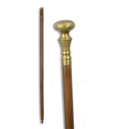 Gehstock mit Messing-Knopfgriff, A BRASS WALKING STICK - KNOB