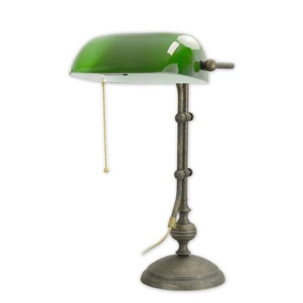 Bankerlampe mit Messinganteilen, A BRASS BANKER'S LAMP