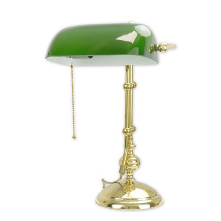 Messing-Bankerlampe, A BRASS BANKER'S LAMP