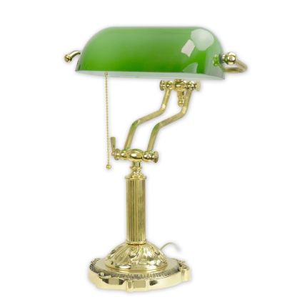 Messing-Bankerlampe, A BRASS BANKER'S LAMP