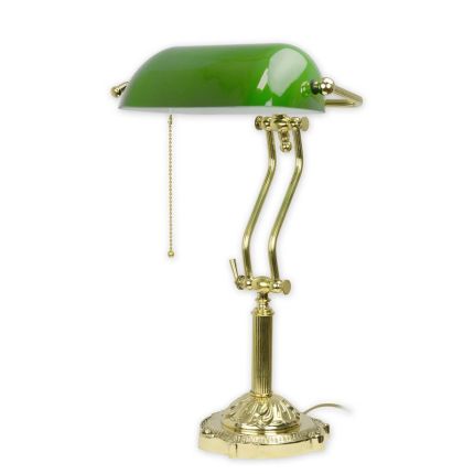 Messing-Bankerlampe, A BRASS BANKER'S LAMP