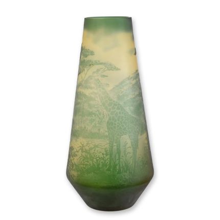 Kameo-Glasvase "Giraffe der Savanne" - Höhe 43,5 cm