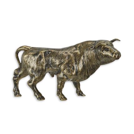 Spardose Stier, Gusseisentierfigur, A CAST IRON MONEY BANK SHAPED AS A BULL