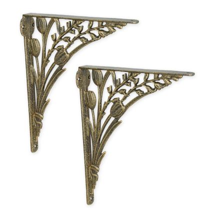 Paar Blumenhaken aus Gusseisen, A PAIR OF CAST IRON WALL BRACKETS