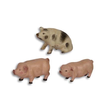 3er-Set Gusseisen-Sparschweine, A SET OF 3 CAST IRON PIGGY BANKS