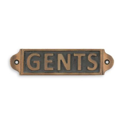 Gusseisenschild "Gents" (Herren), A CAST IRON "GENTS" PLAQUE