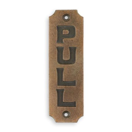 Gusseisenschild "Pull" (Ziehen), A CAST IRON WALL SIGN PULL