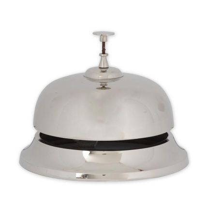 AN ALUMINIUM HOTEL BELL - SILVER