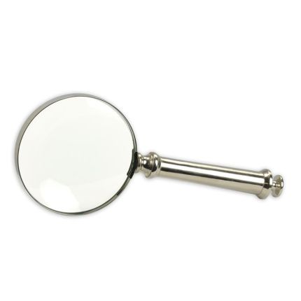 Lupe, vernickelt, A MAGNIFYING GLASS NICKEL-PLATED