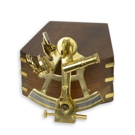 Messing-Sextant mit Holz-Box, A BRAS SEXTANT IN WOODEN BOX