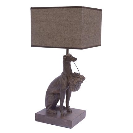 Tischlampe mit Polyresin-Hundefigur, A RESIN WHIPPET LAMP