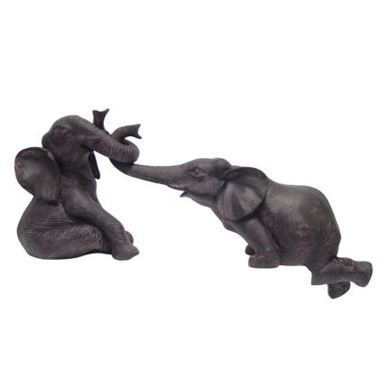 2er-Set Polyresin-Elefantenfiguren, A PAIR OF RESIN ELEPHANTS