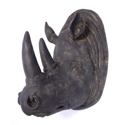 Polyresin-Wanddekoration Nashorn-Kopf, RESIN RHINOCEROS HEAD