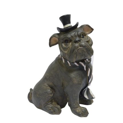 Poylresintierfigur Bulldogge, Hundefigur, RESIN BULLDOG FIGURINE