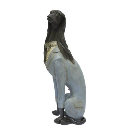 Polyresin-Tierfigur bekleideter Dachs, A RESIN FIGURINE OF A DRESSED BORZOI