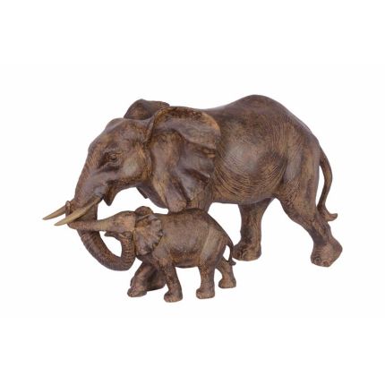 Polyresin-Figuren Elefantenfamilie, A RESIN GROUP OF AN ELEPHANT WITH CALF