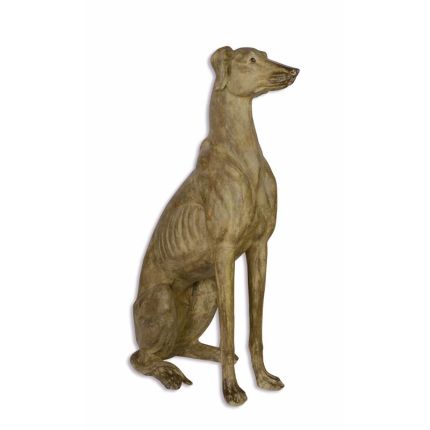 Polyresin-Hundefigur, Windhund, A RESIN FIGURE OF A SITTING GREYHOUND