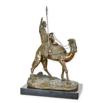 Bronzefigur Kamel mit Reiter, A BRONZE SCULPTURE OF A DROMEDARY AND RIDER