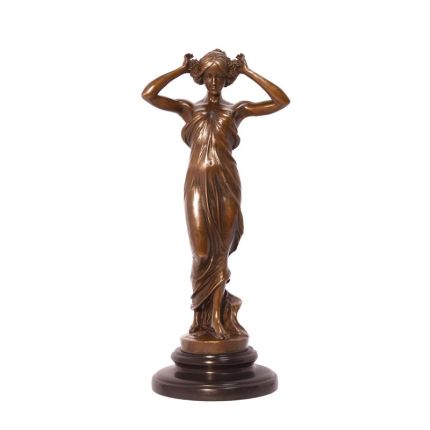 Bronzefigur Nymphe, Frauenfigur, A BRONZE SCULPTURE OF THE NYMPH OF THE VALLEY