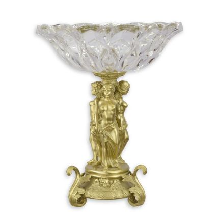 Glasschale mit Bronzeanteilen, A BRONZE MOUNTED GLASS BOWL