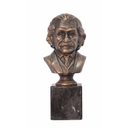 Gusseisenbüste Albert Einstein auf Marmorsockel, A CAST IRON BUST OF ALBERT EINSTEIN ON MARBLE BASE