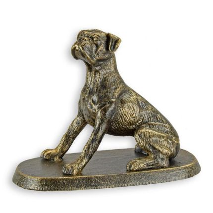 Gusseisentierfigur Bulldogge, Hundefigur, A CAST IRON FIGURINE OF A BULLDOG