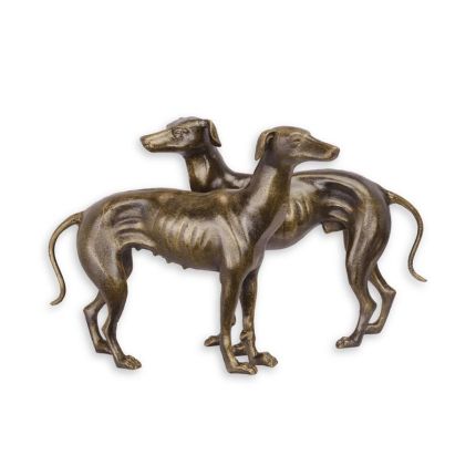 Paar Gusseisentierfiguren Windhunde, A PAIR OF CAST IRON GREYHOUND