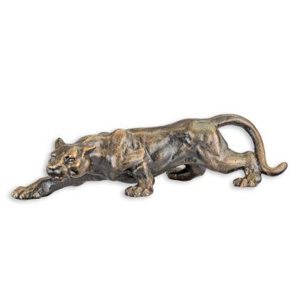 Gusseisentierfigur Panther, A CAST IRON SCULPTURE OF A PANTHER