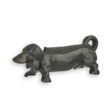 Schuhabstreifer Hundefigur aus Gusseisen, A CAST IRON DACHSHUND BOOT SCRAPER