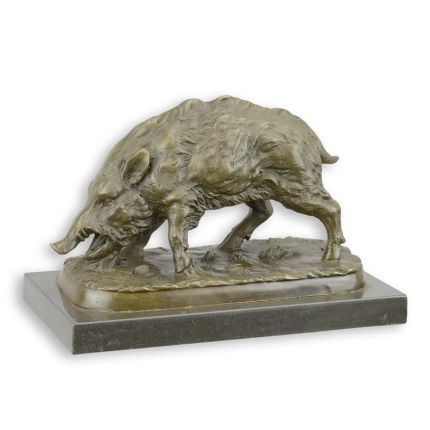 Bronzetierfigur Wildschwein, A BRONZE SCULPTURE OF A WILD BOAR