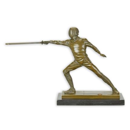 Bronzefigur Fechter, A BRONZE SCULPTURE OF A FENCER