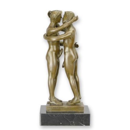 Erotische Bronzefigur küssende Männer, A BRONZE SCULPTURE OF 2 KISSING MEN