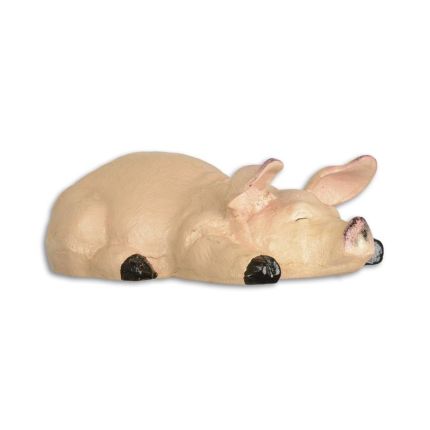 Gusseisentierfigur schlafendes Schwein, Schweinefigur, A CAST IRON FIGURINE OF A SLEEPING PIG