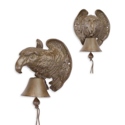 Gusseisen-Wandglocke mit Adlerkopf, A CAST IRON WALL MOUNT EAGLE HEAD BELL