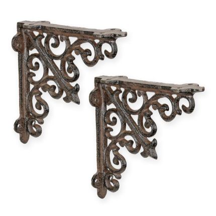 2er-Set Gusseisen-Wandhaken, A PAIR OF CAST IRON WALL BRACKETS