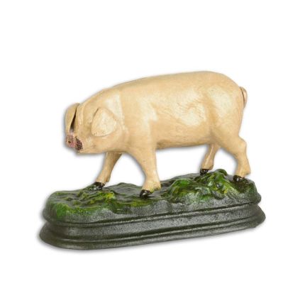 Gusseisen-Schweinefigur, A CAST IRON FIGURINE OF A PIG