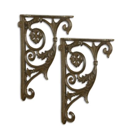 Paar Wandhaken aus Gusseisen, A PAIR OF CAST IRON WALL BRACKETS